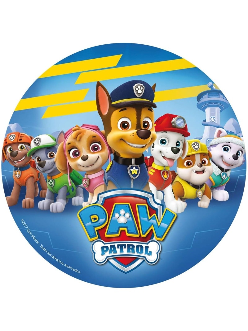 Décoration Gateau Anniversaire Feuille Azyme la Pat Patrouille, 20cm