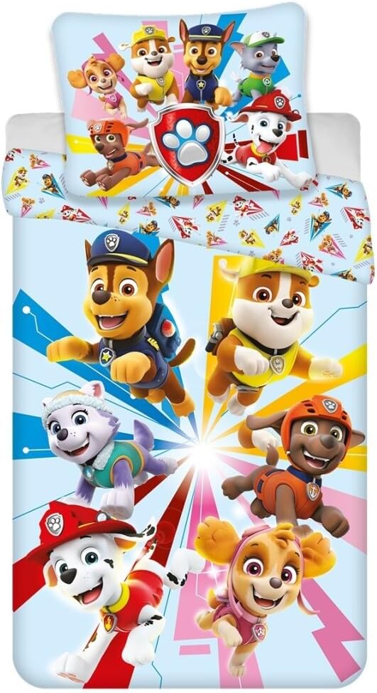 Parure de Lit Pat Patrouille, Housse de Couette, Taie d'oreiller