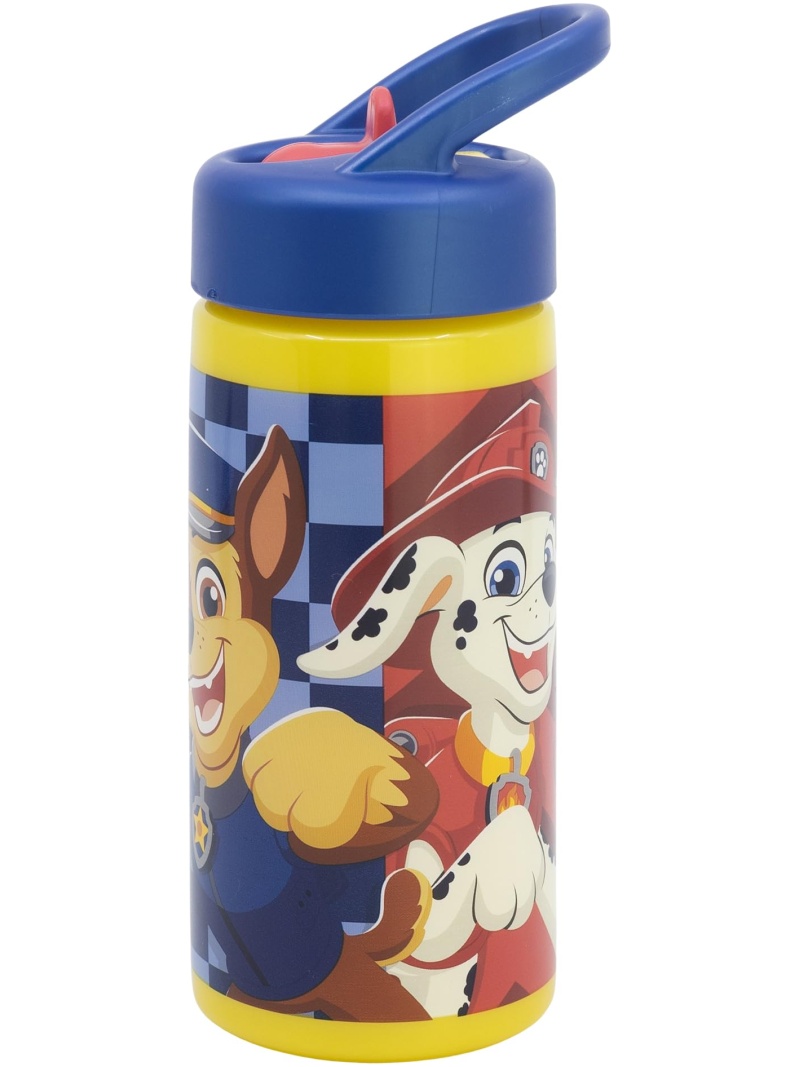 Bouteille d'eau Pat'Patrouille avec paille et poignée, 410 ml