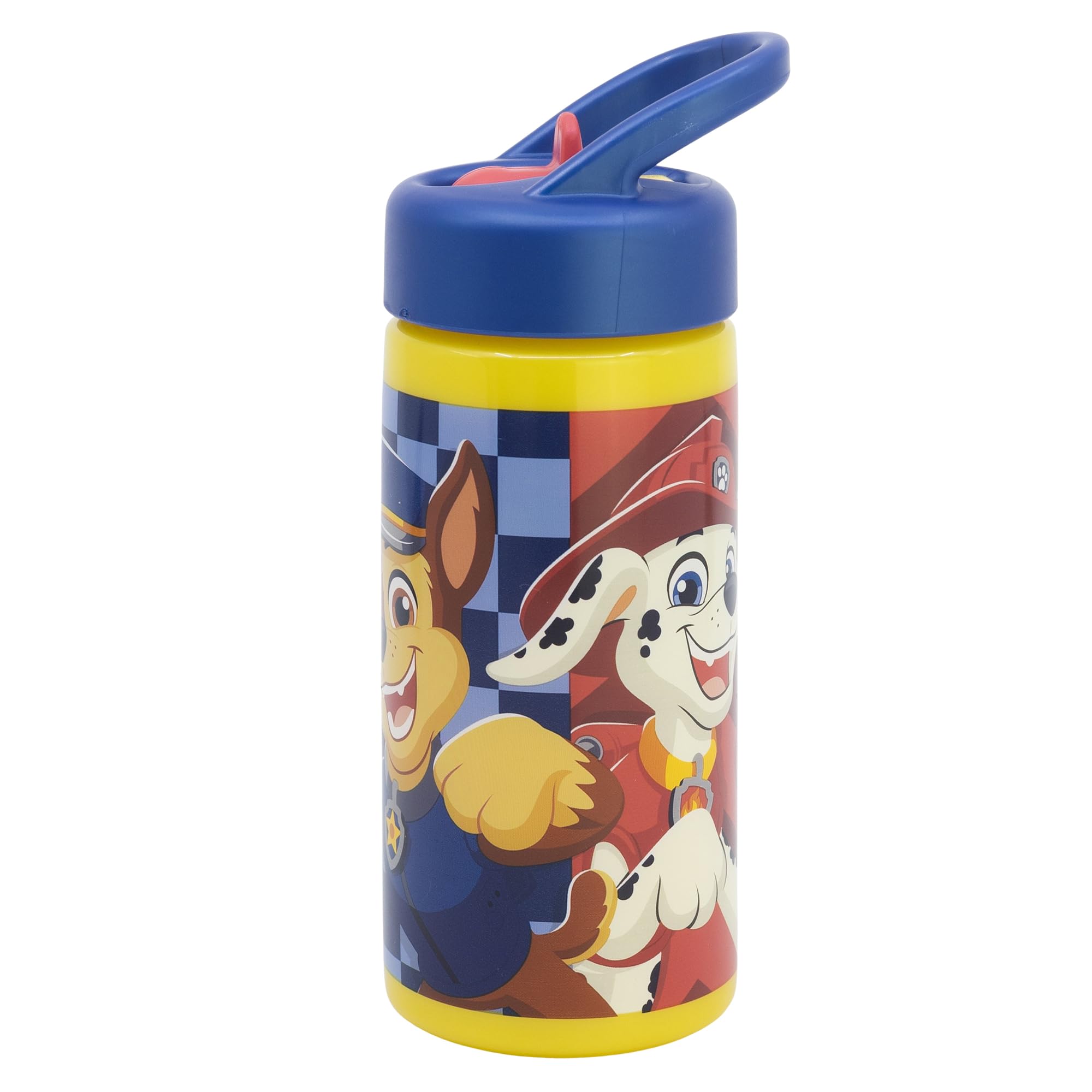 Bouteille d'eau Pat'Patrouille avec paille et poignée, 410 ml