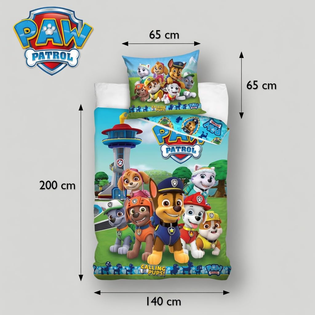 Parure de lit Pat'Patrouille Calling All Pups housse de couette 140x200 cm et taie d'oreiller 65x65 cm – Image 7