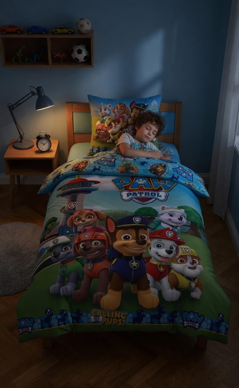 Parure de lit Pat'Patrouille Calling All Pups housse de couette 140x200 cm et taie d'oreiller 65x65 cm – Image 5