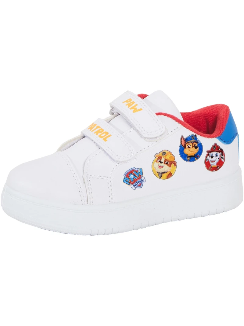 Baskets Pat'Patrouille pour enfants garçons filles blanc facile à enfiler