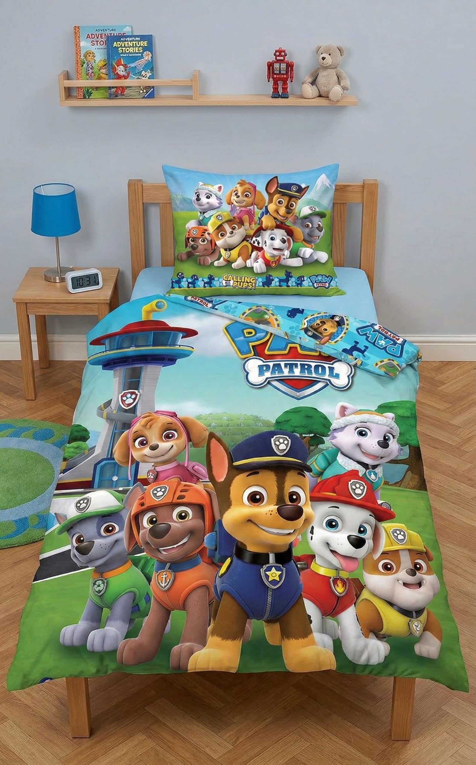 Parure de lit Pat'Patrouille Calling All Pups housse de couette 140x200 cm et taie d'oreiller 65x65 cm – Image 3