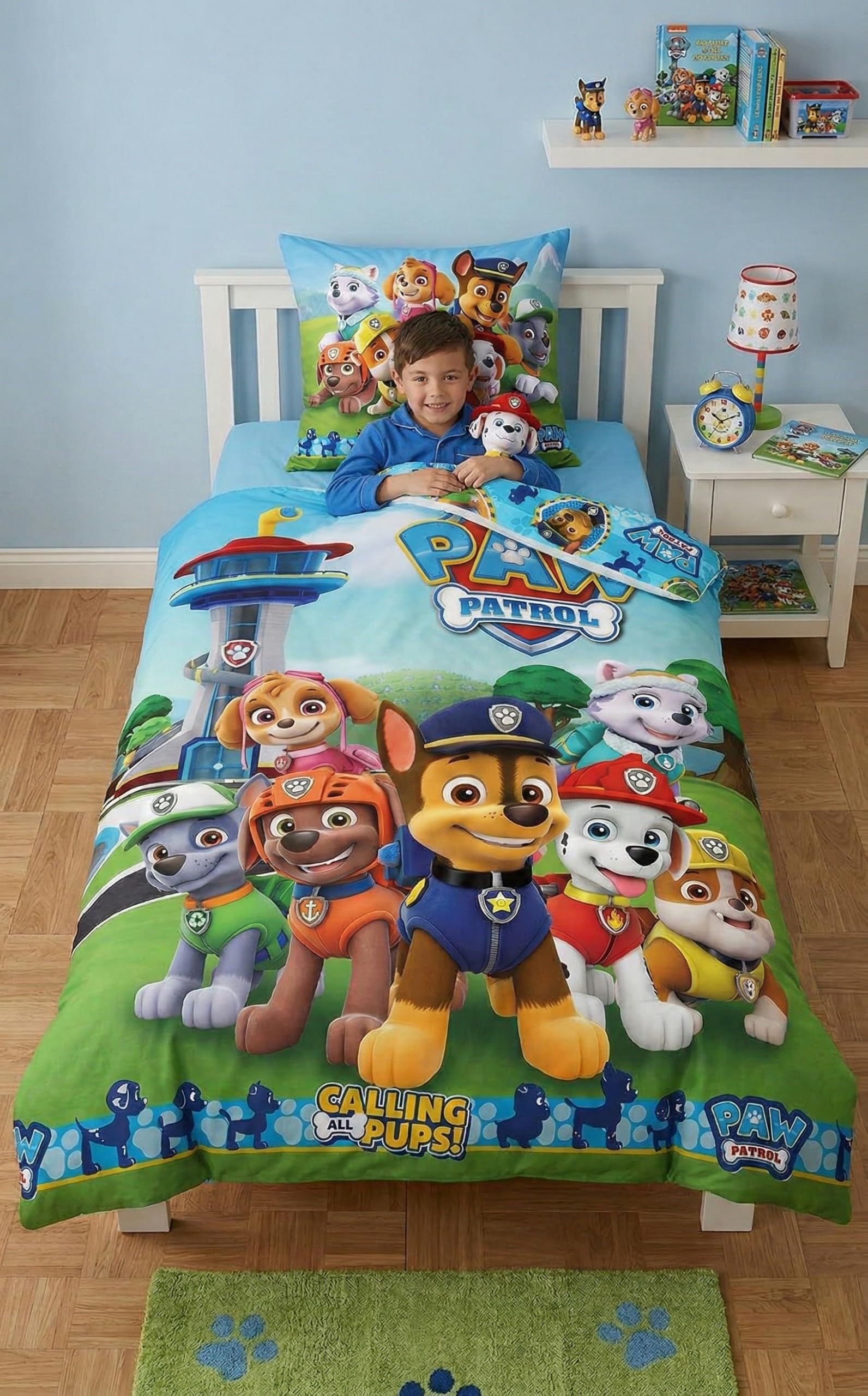Parure de lit Pat'Patrouille Calling All Pups housse de couette 140x200 cm et taie d'oreiller 65x65 cm – Image 2