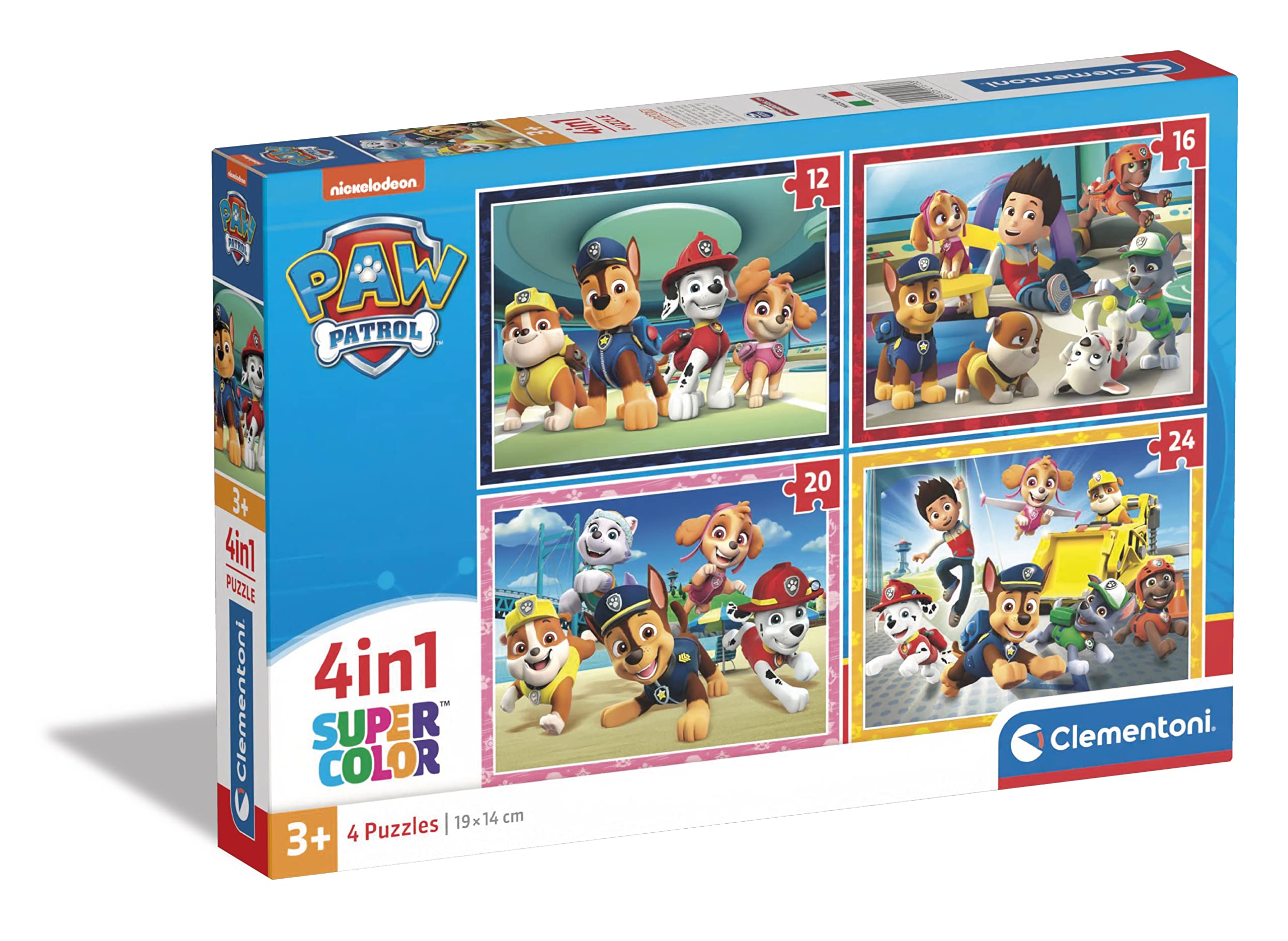 Puzzle Pat'Patrouille 4 en 1 Supercolor 12-24 Pièces