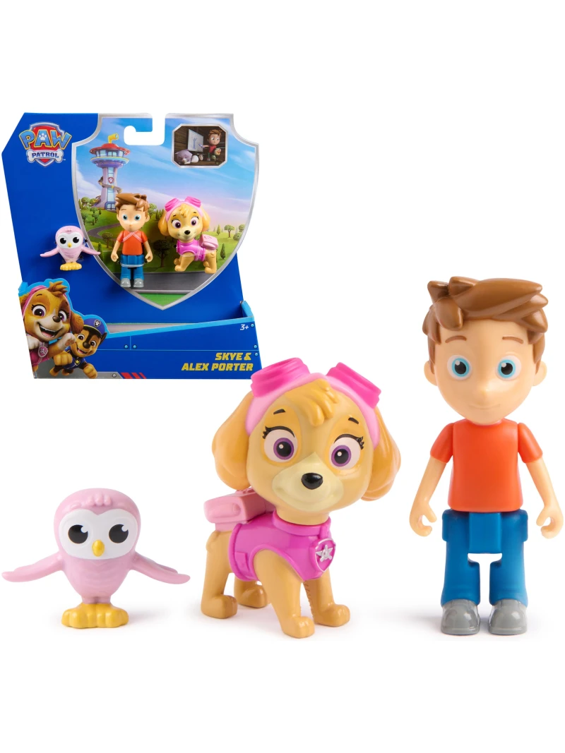 Pack de Figurines Pat'Patrouille Skye, Alex Porter et Hibou Chanteur