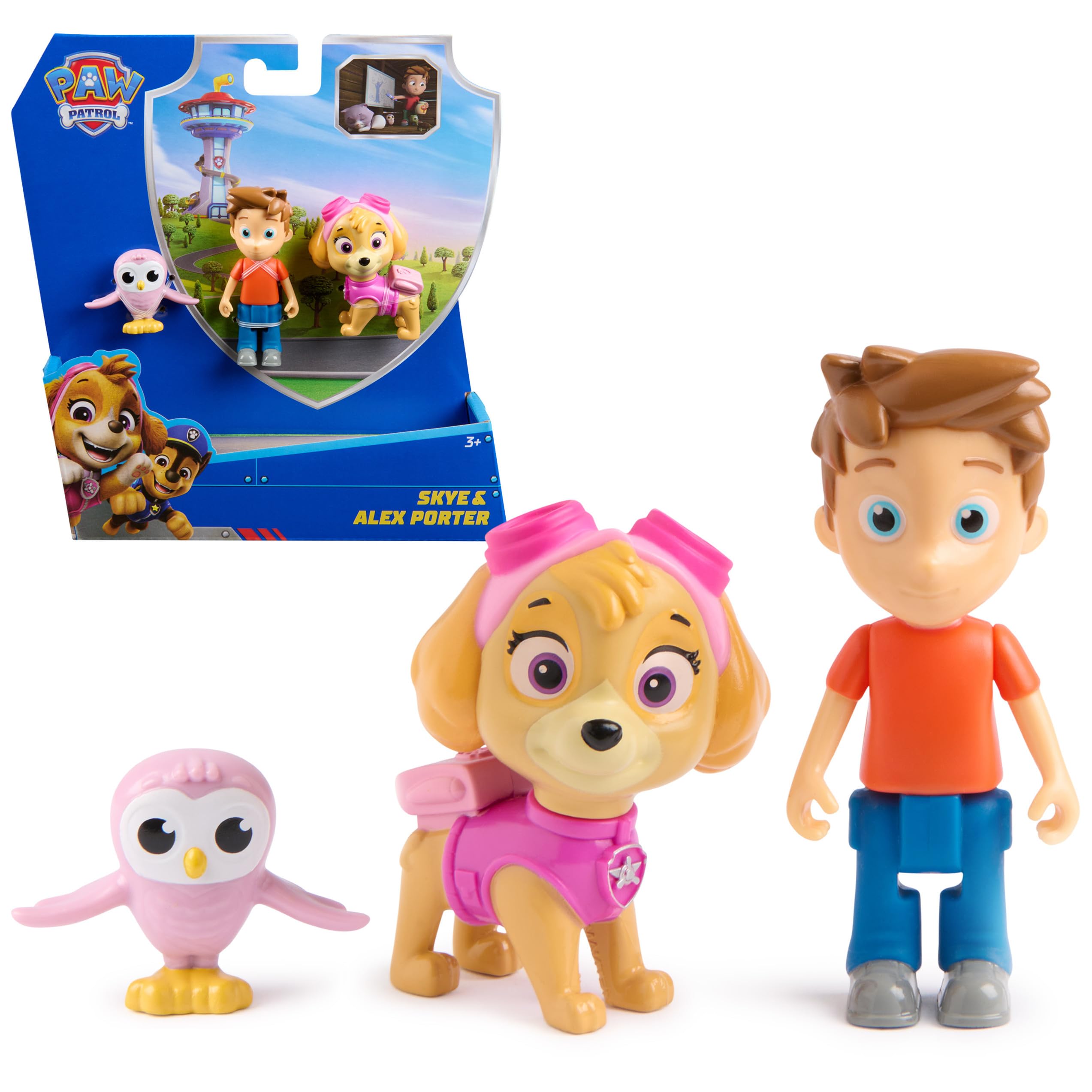 Pack de Figurines Pat'Patrouille Skye, Alex Porter et Hibou Chanteur