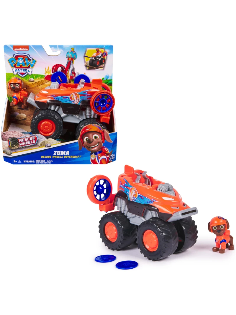 Véhicule Figurine Zuma Rescue Wheels Pat'Patrouille - Voiture à Collectionner avec 2 Projectiles