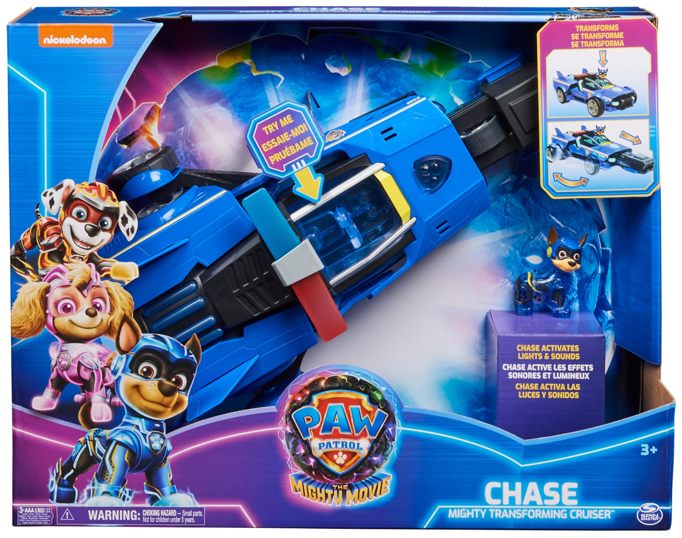 Véhicule Deluxe Chase Pat'Patrouille La Super Patrouille Le Film - Voiture Figurine avec Sons et Lumières – Image 2
