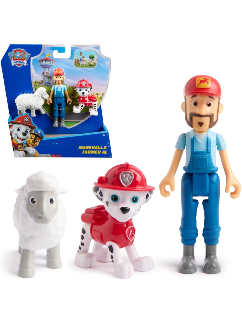 Pack de Figurines Pat'Patrouille Marshall, Fermier Al et Mouton