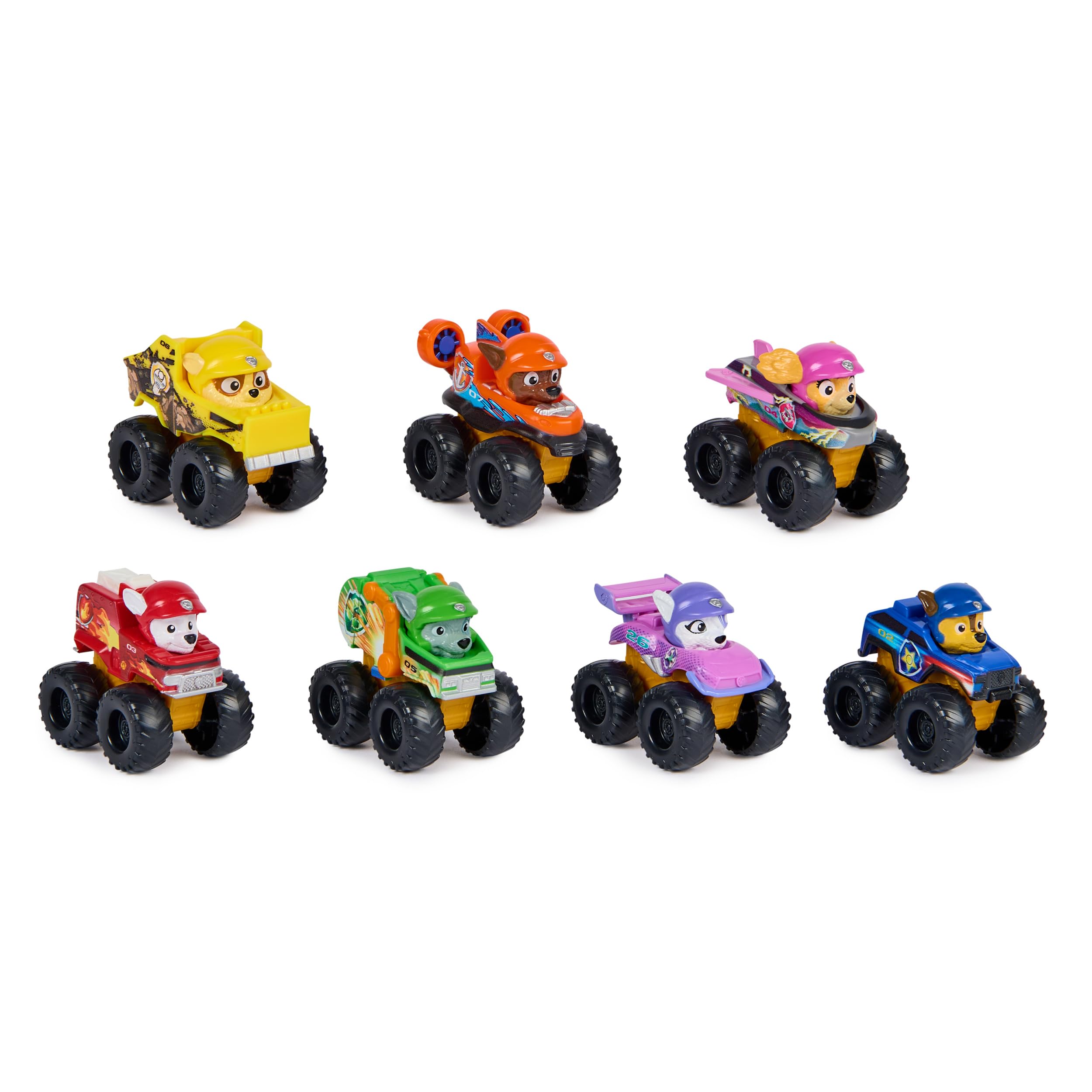Pack 7 Voitures Pup Squad Racers Pat'Patrouille Chase, Marcus, Stella, Ruben, Rocky, Zuma et Roxi – Image 3