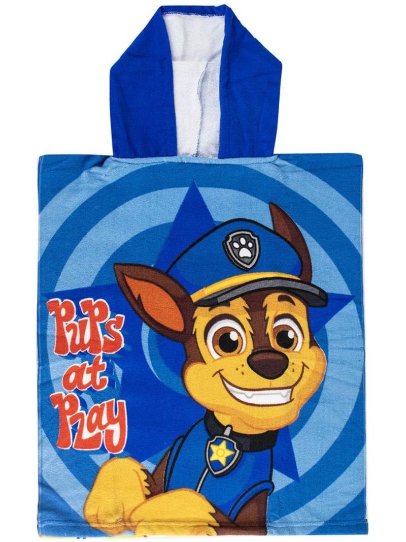 Poncho de Bain Pat'Patrouille Bleu - Serviette à Capuche Enfant 50x115 cm