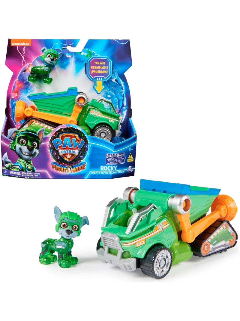 Véhicule + Figurine Rocky du Film Pat'Patrouille - Voiture à Collectionner avec Sons et Lumières