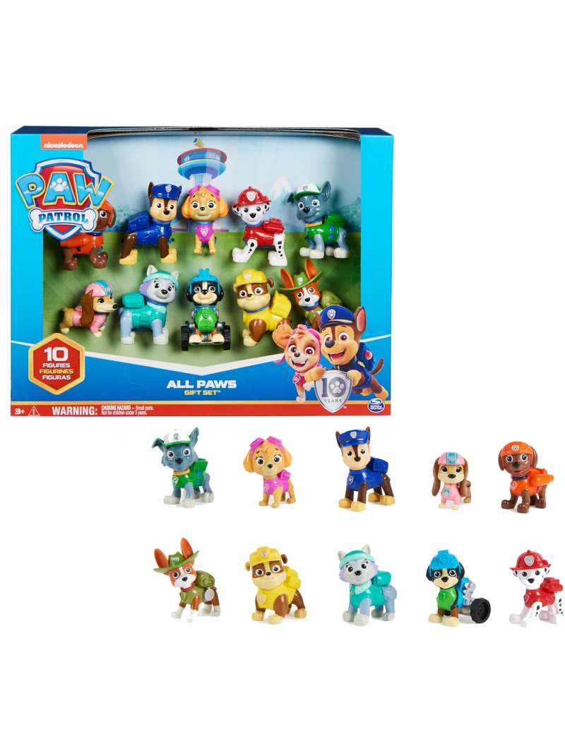 Coffret 10 Figurines Pat'Patrouille 10e Anniversaire Chase Marcus Ruben Stella Zuma