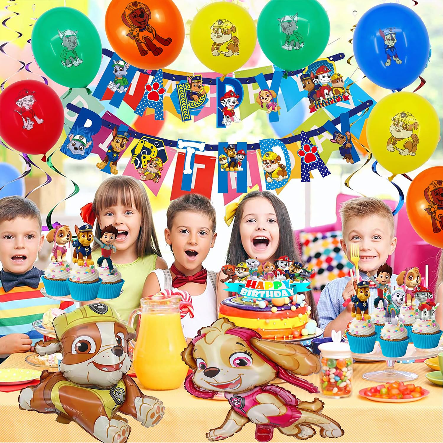 Kit Décoration Anniversaire Pat'Patrouille 3 Ans Garçon Bannière et Cupcake Toppers – Image 7