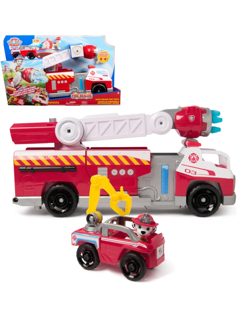 Camion de pompiers Pat'Patrouille Fire Rescue avec figurine Marcus, effets sonores et lumineux