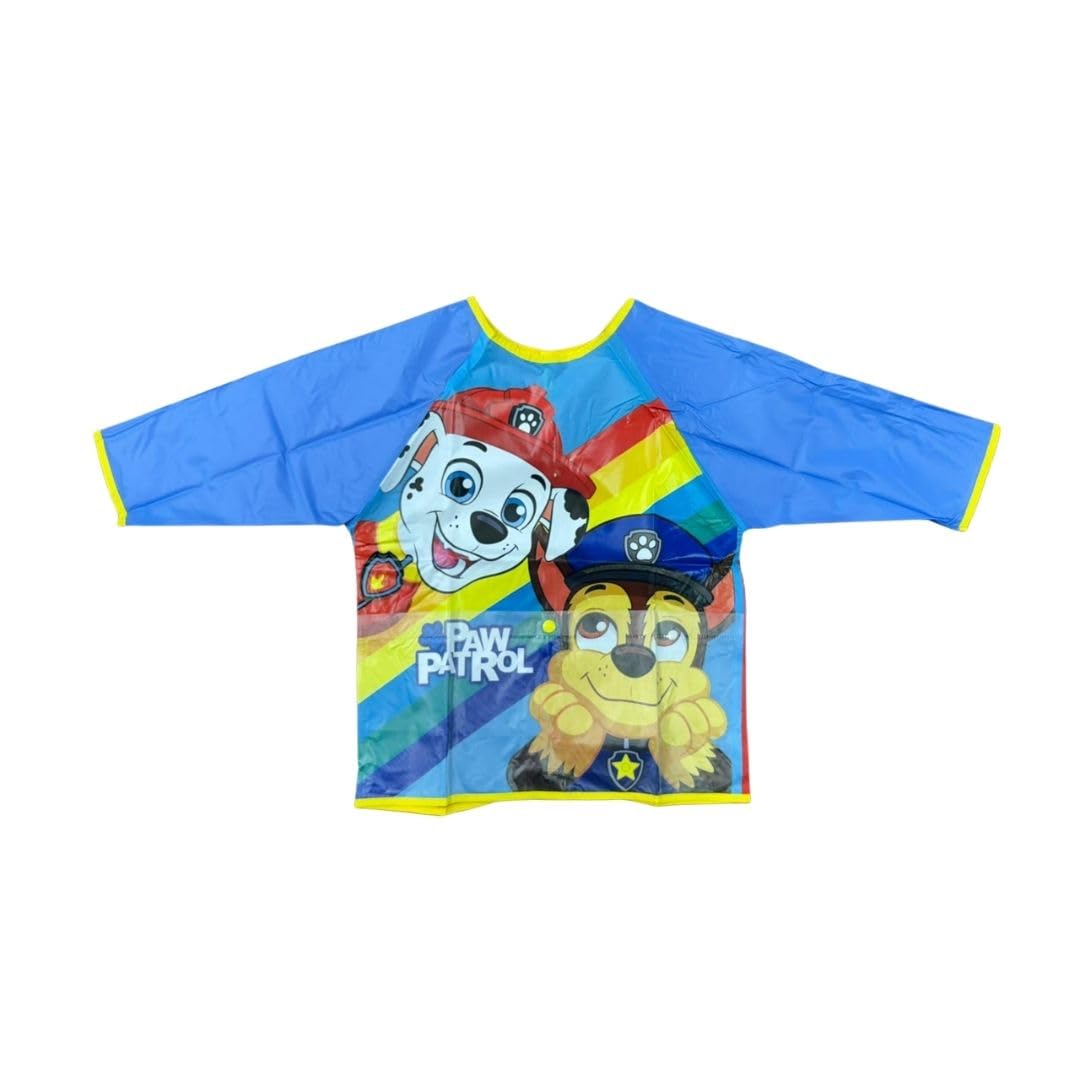 Tablier de Peinture Pat'Patrouille pour Enfant 2-4 Ans, Blouse Imperméable PVC avec Poche