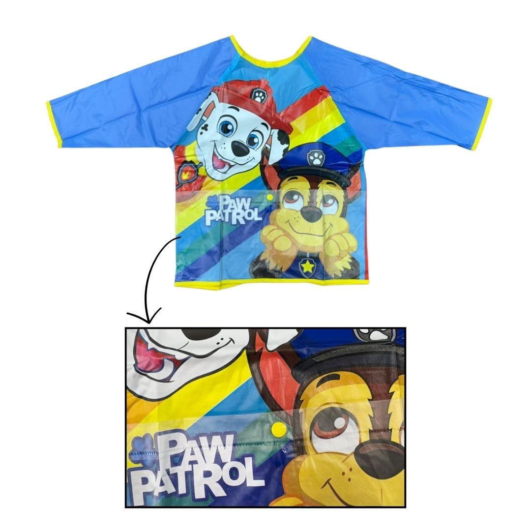 Tablier de Peinture Pat'Patrouille pour Enfant 2-4 Ans, Blouse Imperméable PVC avec Poche – Image 6