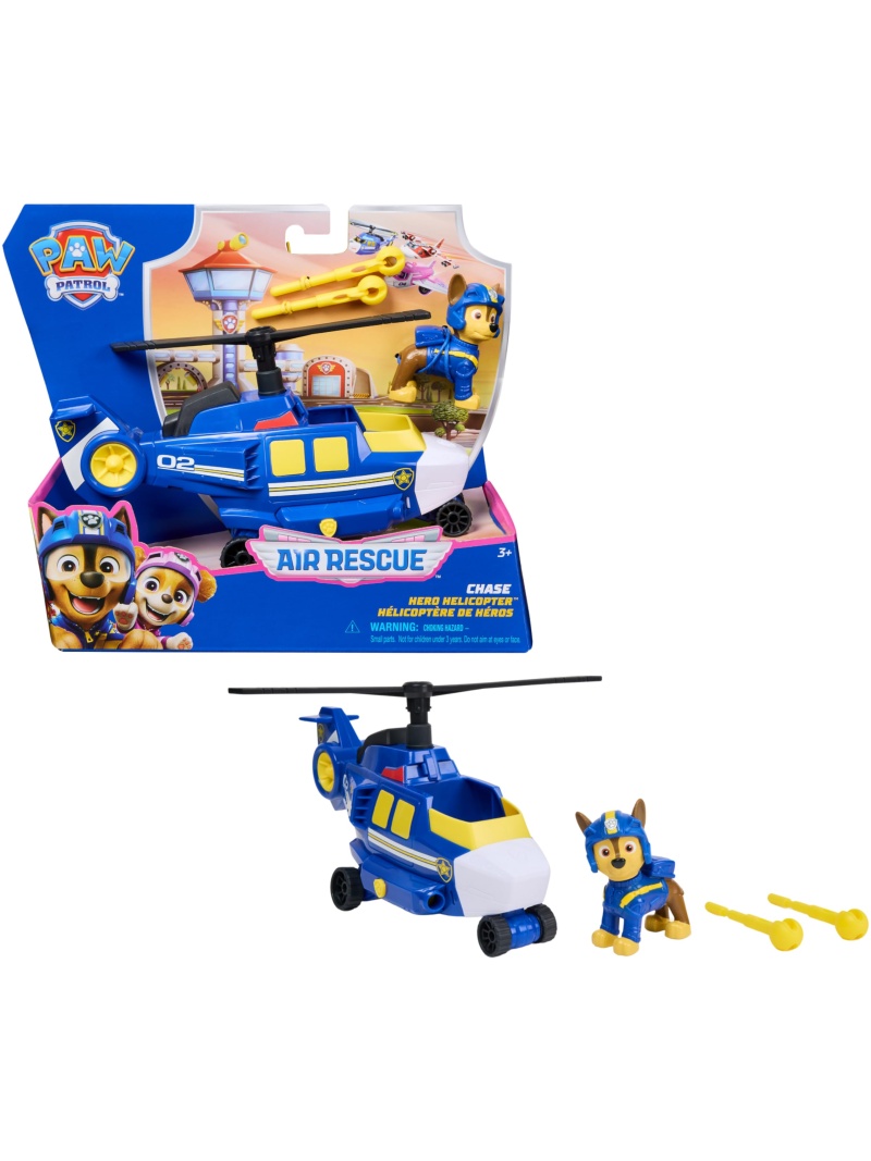 Véhicule Figurine Chase Air Rescue Pat'Patrouille - Voiture à Collectionner avec Projectiles