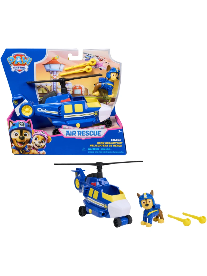 Véhicule Figurine Chase Air Rescue Pat'Patrouille - Voiture à Collectionner avec Projectiles