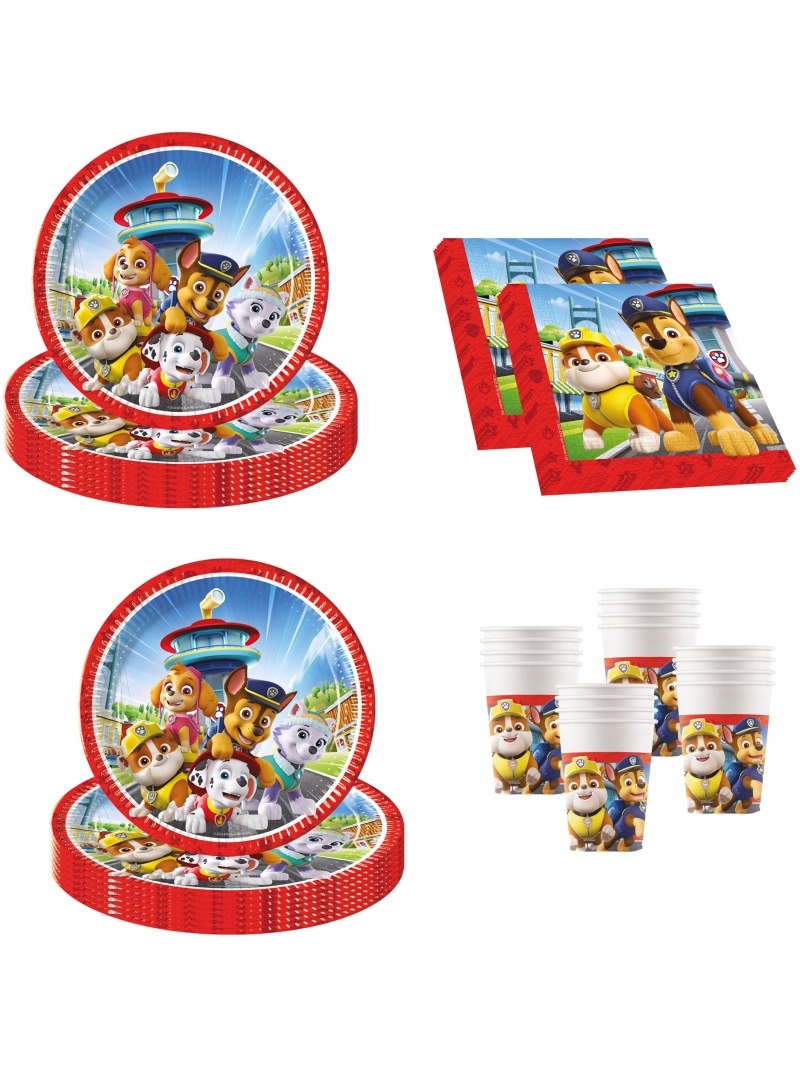 Set de fête Pat'Patrouille 52 pièces vaisselle jetable