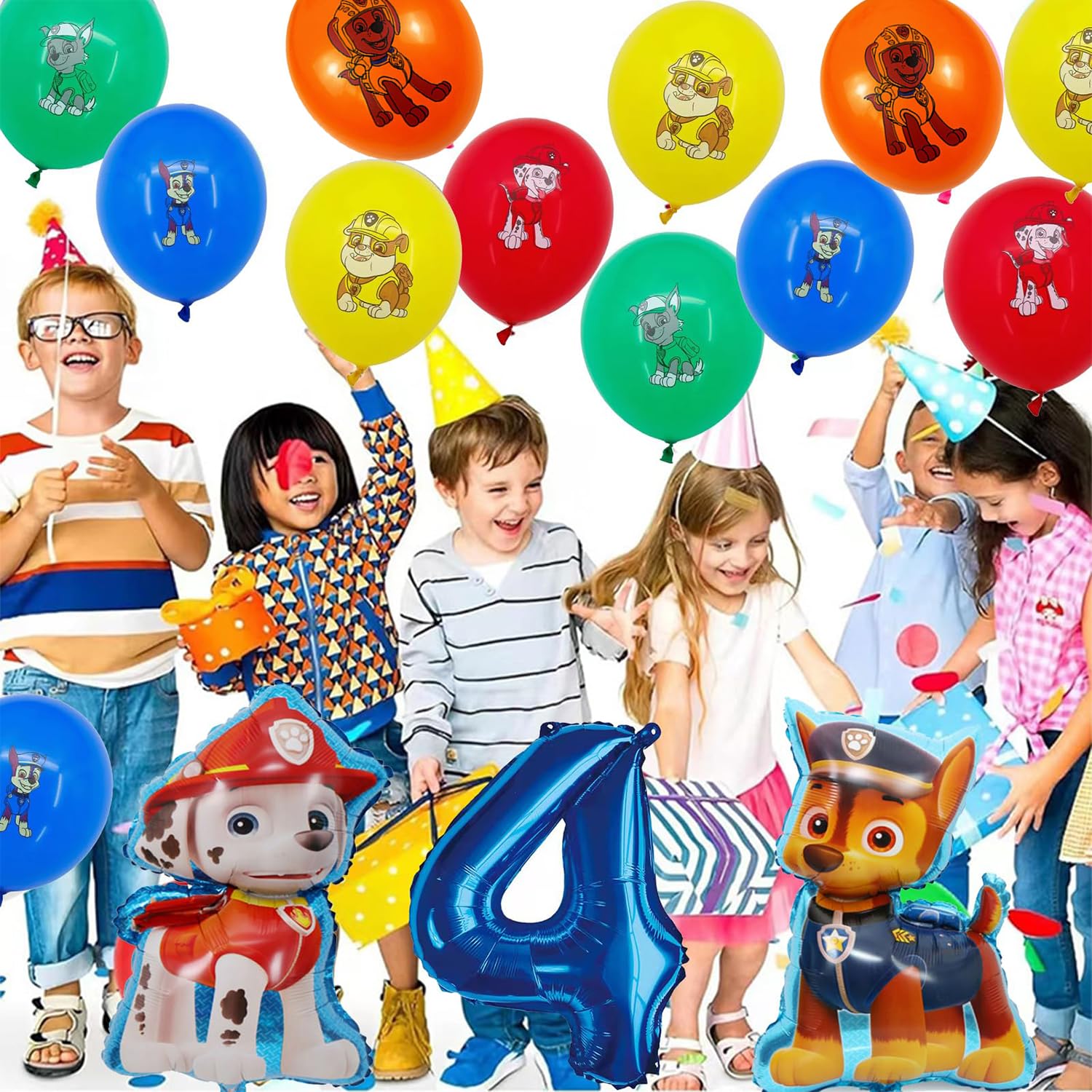 Kit Décoration Anniversaire Pat'Patrouille 4 Ans Garçon Bannière et Cupcake Toppers – Image 6