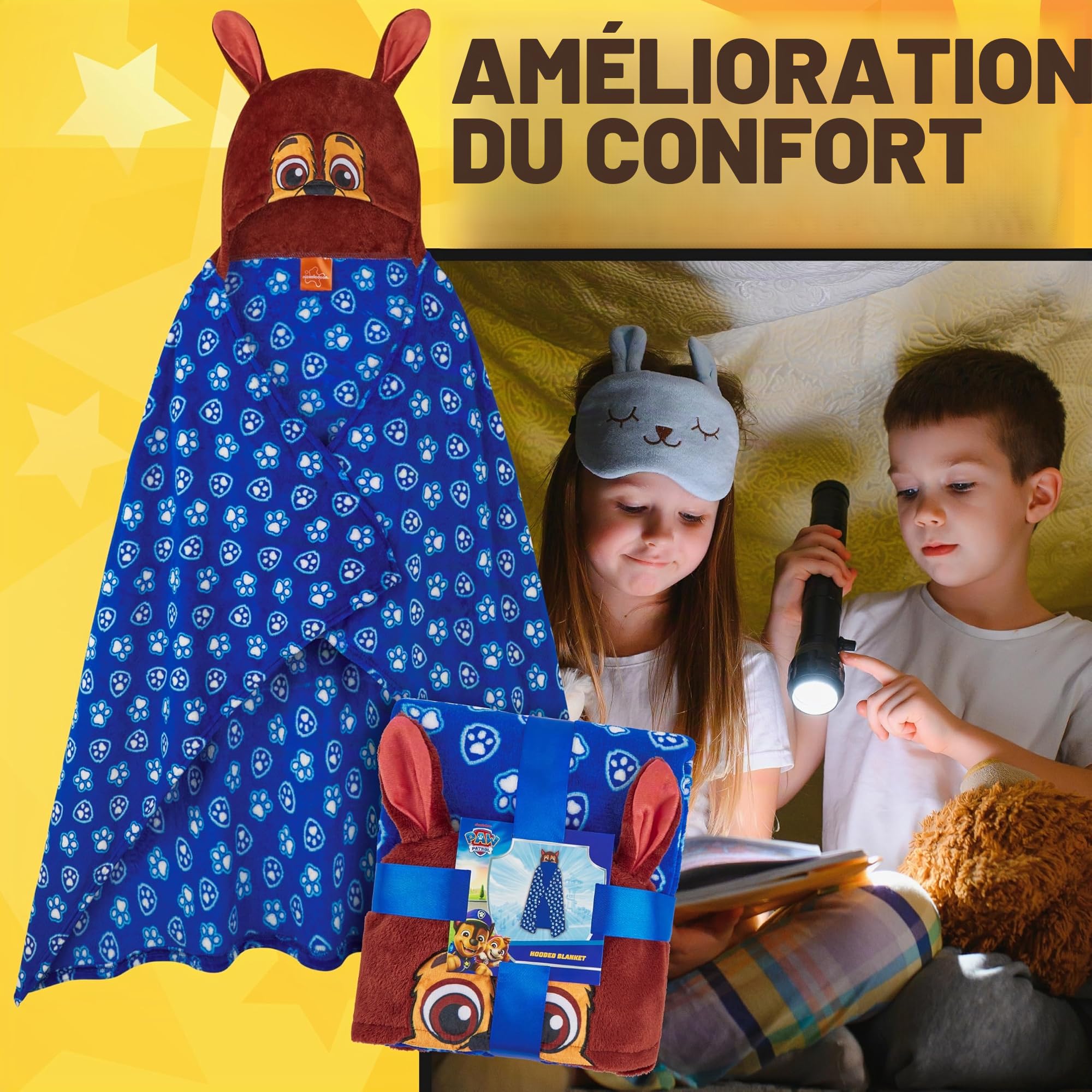 Couverture à Capuche Pat'Patrouille 3D, Poncho Polaire Enfant 130x90 cm – Image 5