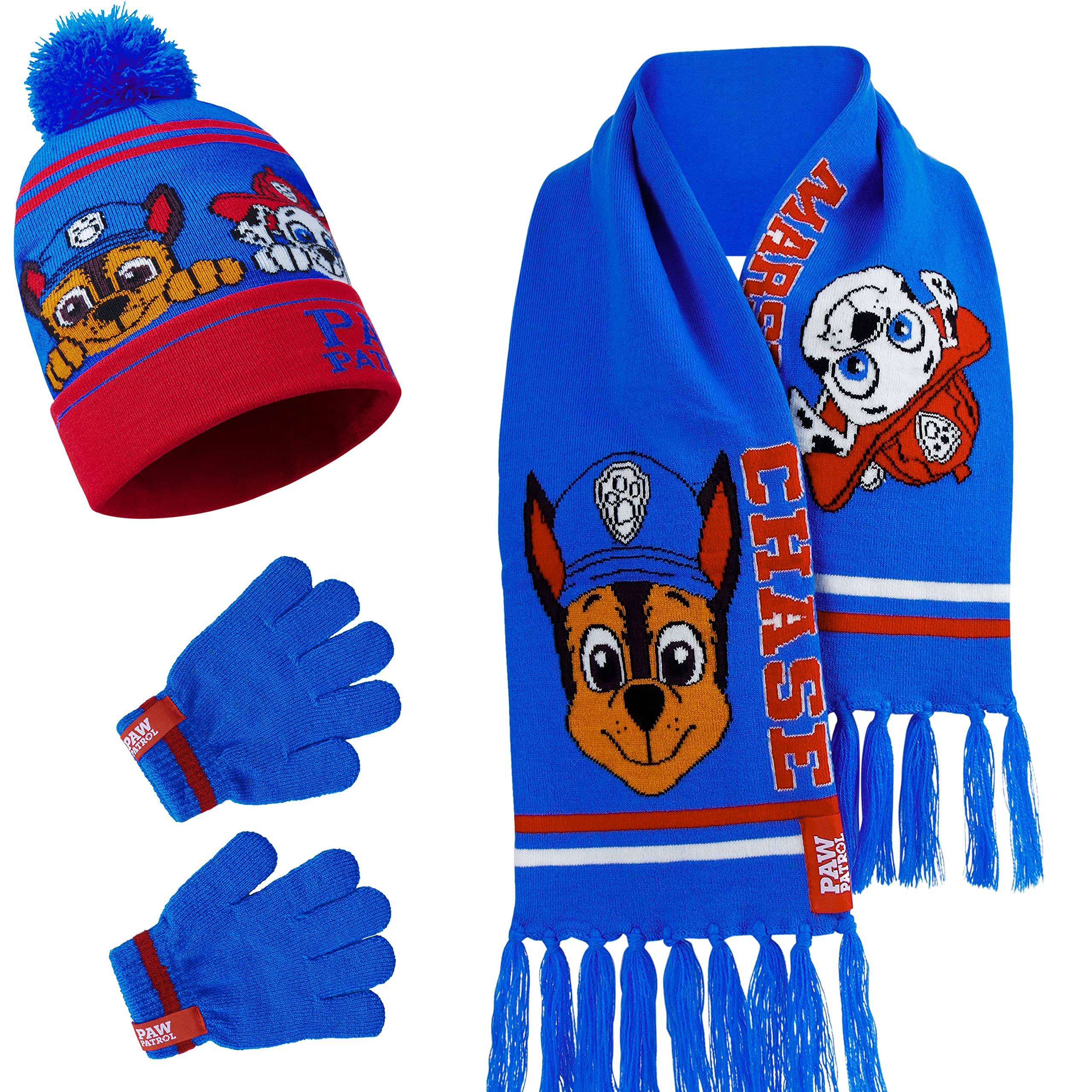 Ensemble Bonnet Écharpe Gants Pat'Patrouille Garçon