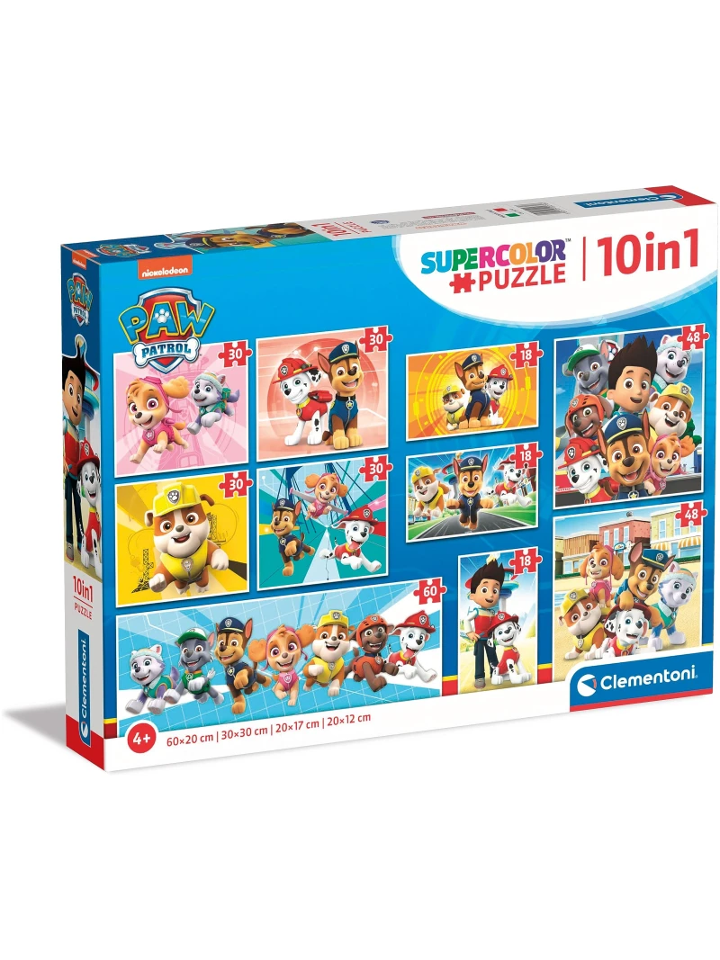 Puzzle 10 en 1 Pat'Patrouille Supercolor 18 à 60 Pièces