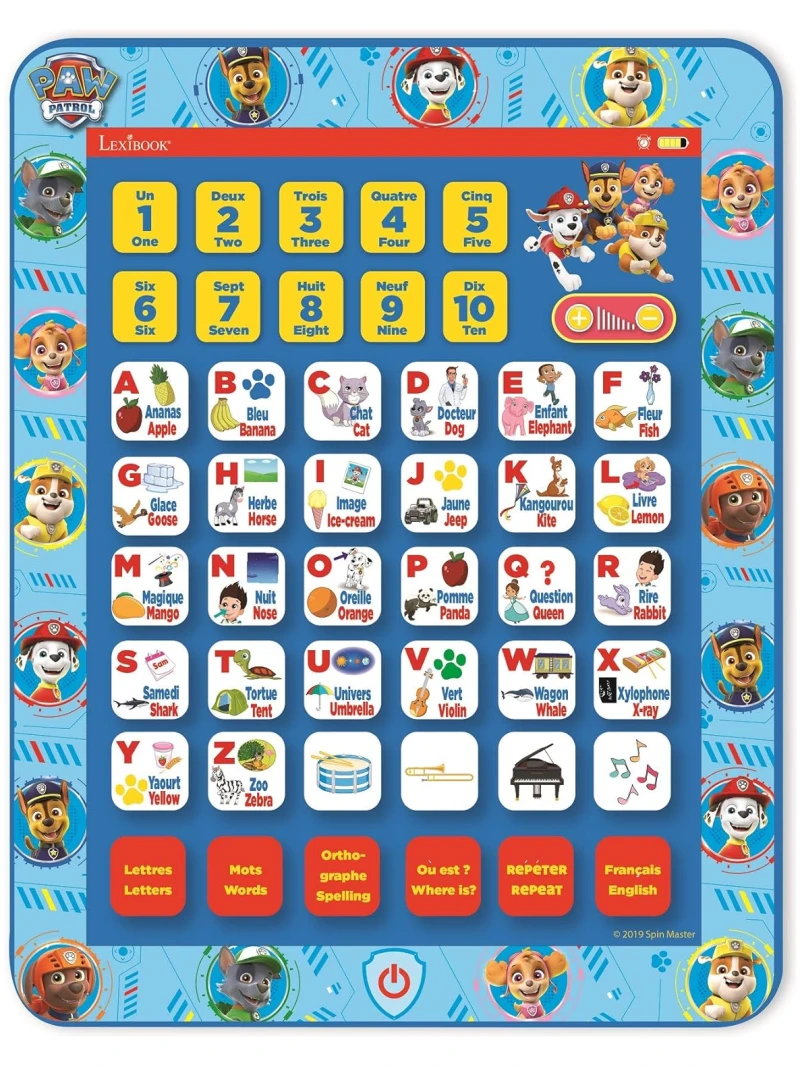 Tablette d'apprentissage bilingue Lexibook Pat'Patrouille