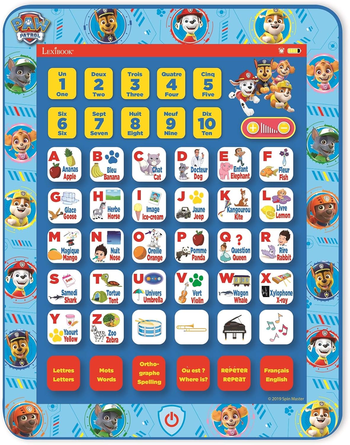 Tablette d'apprentissage bilingue Lexibook Pat'Patrouille